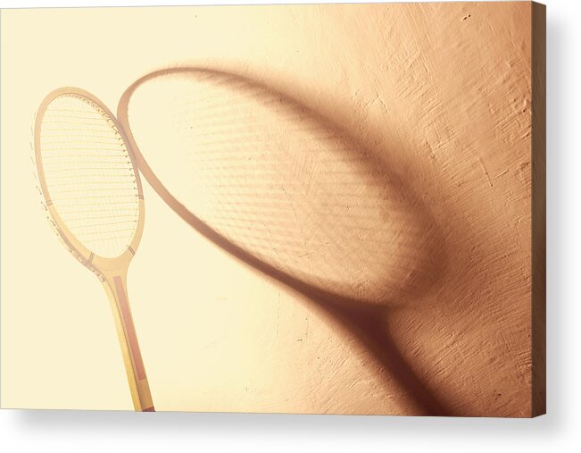 Tennis Acrylic Print featuring the photograph Vintage tennis racket #1 by Dutourdumonde Photography