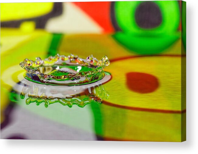  Abstract Acrylic Print featuring the photograph Water Crown by Peter Lakomy