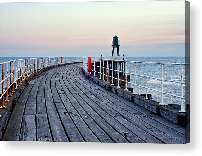 Whitby Acrylic Print featuring the photograph Whitby Pier #1 by Stephen Taylor