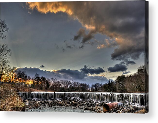 Mill Pond Acrylic Print featuring the photograph Winter Sky by Gene Bleile Photography 