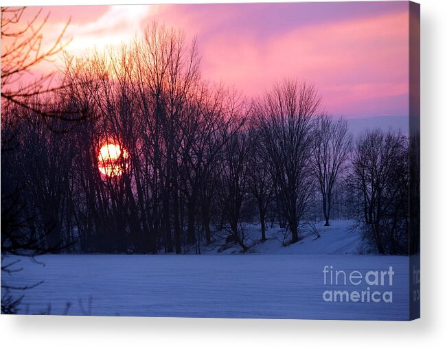Sunset Acrylic Print featuring the photograph Winter Sunset #1 by Sophie Vigneault