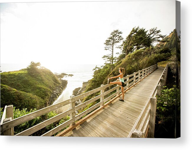 Scenics Acrylic Print featuring the photograph Woman Running For Exercise #1 by Jordan Siemens