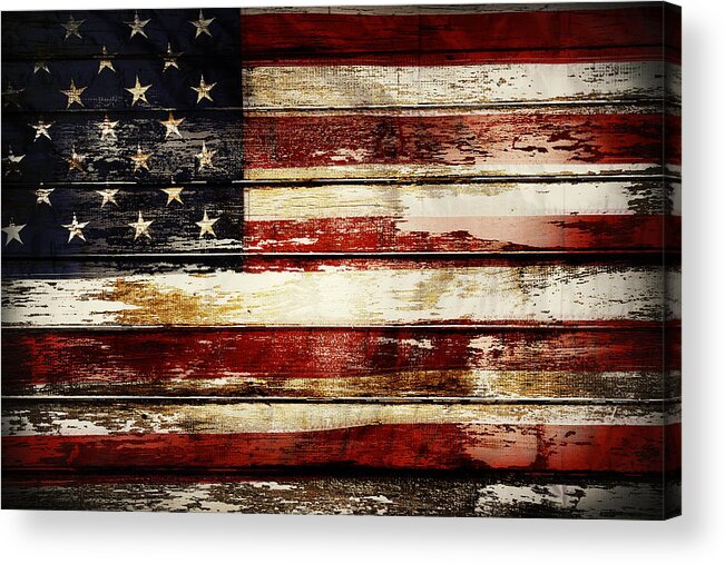 Flag Acrylic Print featuring the photograph American flag 33 by Les Cunliffe