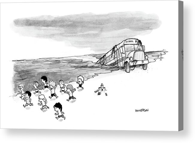 Back To School Acrylic Print featuring the drawing New Yorker September 4th, 2006 by Jason Patterson
