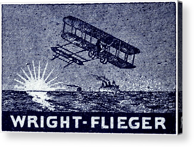 Vintage Acrylic Print featuring the painting 1909 Wright Brothers Aircraft by Historic Image