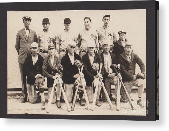 1924 Acrylic Print featuring the photograph 1924 Rockwall Baseball Team by Vintage Collectables