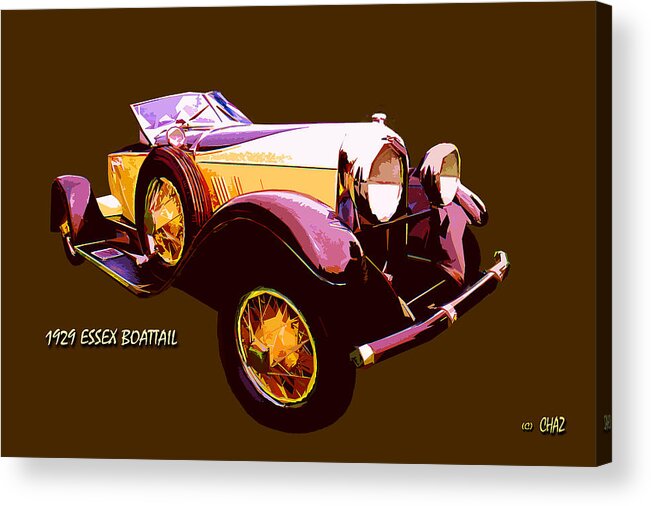 Classic Car Acrylic Print featuring the painting 1929 Essex Boattail by CHAZ Daugherty