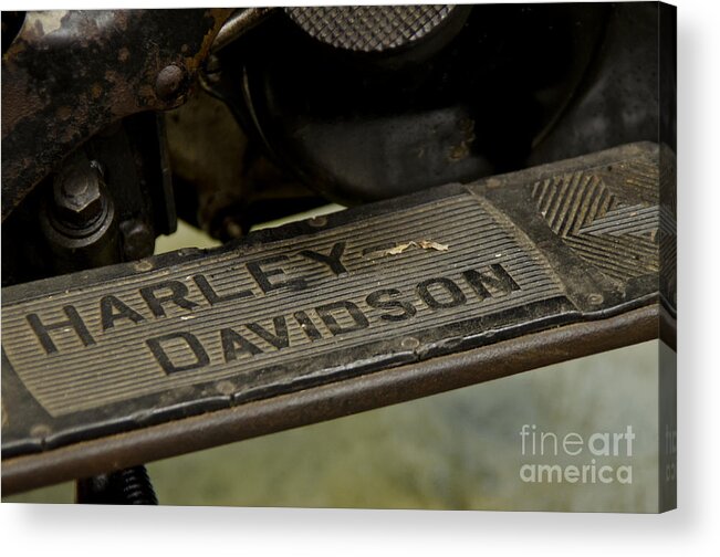 Motorcycles Acrylic Print featuring the photograph 1936 EL Knucklehead Harley Davidson Vintage Parts by Wilma Birdwell