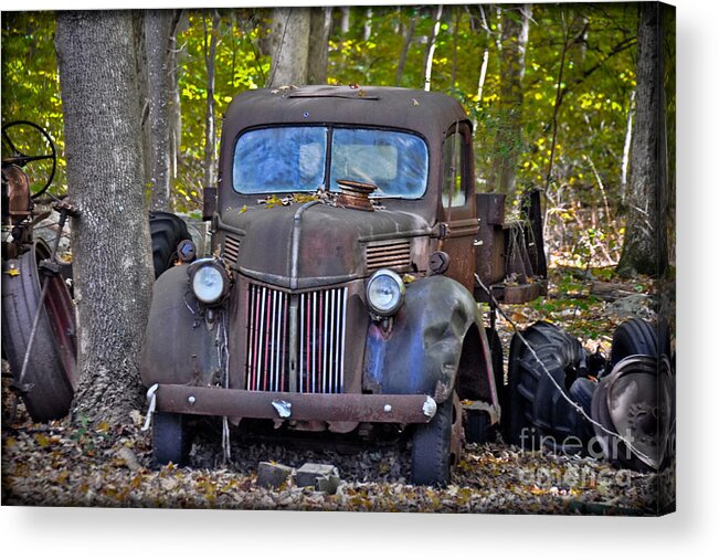 Dump Acrylic Print featuring the photograph 1940 Ford Dump Truck by Gary Keesler