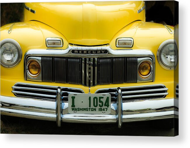 1947 Mercury Acrylic Print featuring the photograph 1947 Yellow Mercury by E Faithe Lester