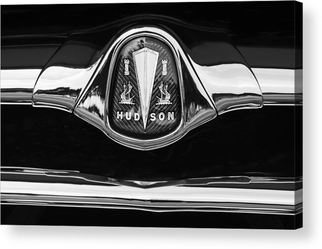 1953 Hudson Twin Hornet Grille Emblem Acrylic Print featuring the photograph 1953 Hudson Twin Hornet Grille Emblem by Jill Reger