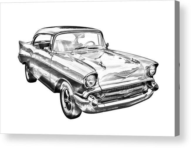 1957 Chevy Belair Acrylic Print featuring the photograph 1957 Chevy Bel Air Illustration by Keith Webber Jr