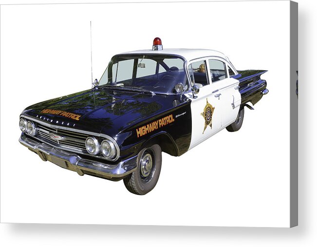 Auto Acrylic Print featuring the photograph 1960 Chevrolet Biscayne Police Car by Keith Webber Jr