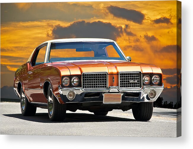 Auto Acrylic Print featuring the photograph 1971 Oldsmobile Cutlass by Dave Koontz