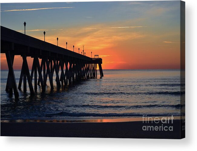 Red Acrylic Print featuring the photograph 1st Sunrise Of 2015 - 4 by Bob Sample