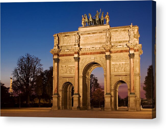 Arc De Triomphe Du Carrousel Acrylic Print featuring the photograph Arc de Triomphe du Carrousel - Paris by Barry O Carroll