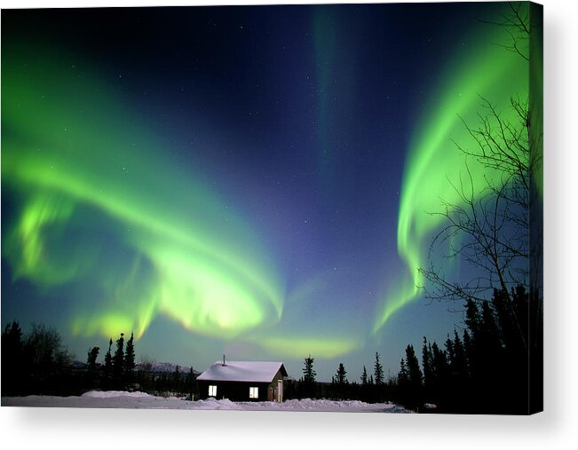 Northern Lights Acrylic Print featuring the photograph Aurora Borealis In Alaska #2 by Chris Madeley