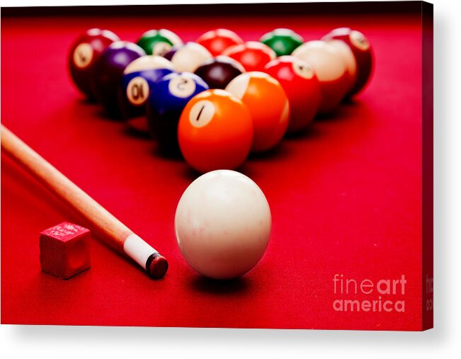 Pool Acrylic Print featuring the photograph Billards pool game #2 by Michal Bednarek