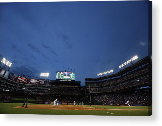 American League Baseball Acrylic Print featuring the photograph Boston Red Sox V Texas Rangers by Ronald Martinez