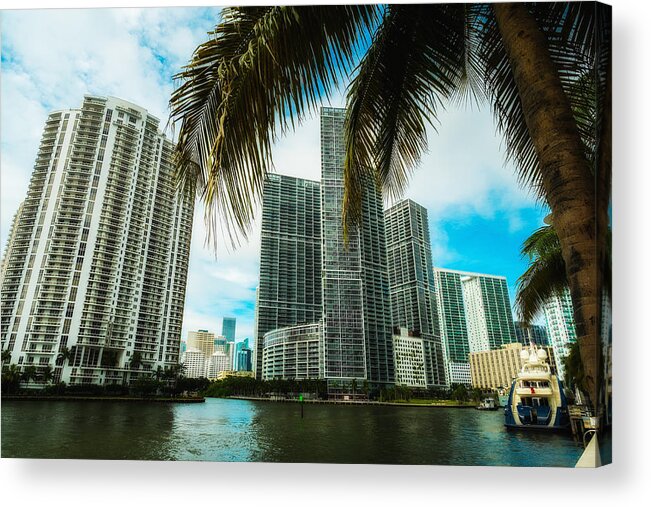 Architecture Acrylic Print featuring the photograph Downtown Miami by Raul Rodriguez