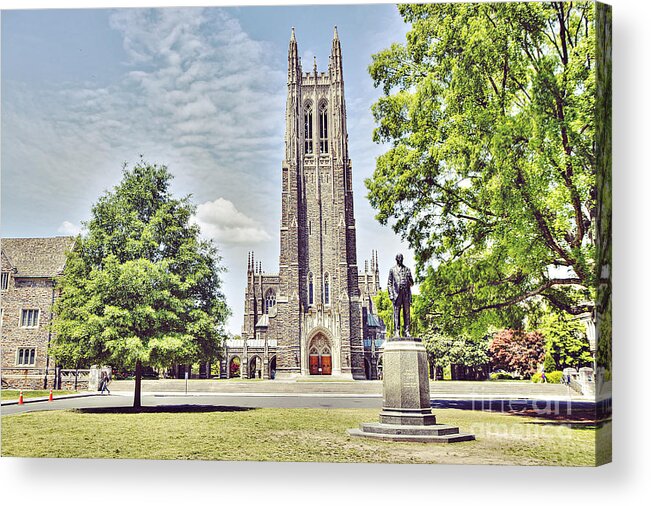 Duke University Acrylic Print featuring the photograph Duke Chapel in Spring #2 by Kadwell Enz