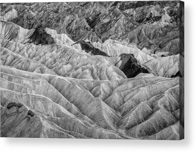 Erosional Landscape Acrylic Print featuring the photograph Erosional Landscape 2 - Zabriskie Point by George Buxbaum