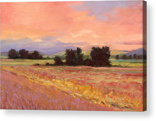 Red Acrylic Print featuring the painting Field glory by J Reifsnyder