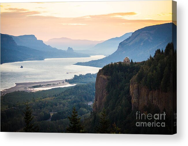 Columbia River Gorge Acrylic Print featuring the photograph First Light #2 by Patricia Babbitt