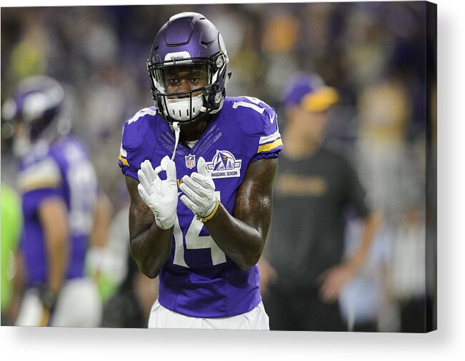 Stefon Diggs Acrylic Print featuring the photograph Green Bay Packers v Minnesota Vikings #2 by Hannah Foslien