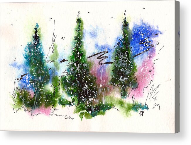 Solstice Acrylic Print featuring the painting Holiday Card 2 #2 by Nelson Ruger