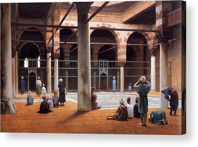 Jean-leon Gerome Acrylic Print featuring the painting Interior of a Mosque #3 by Jean-Leon Gerome