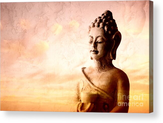 Buddha Acrylic Print featuring the photograph Meditating Buddha #2 by Charline Xia