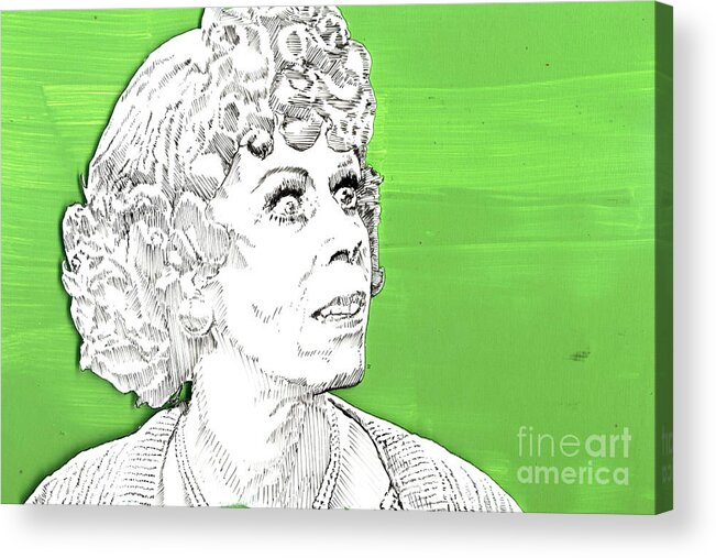 Carol Acrylic Print featuring the mixed media Momma on green #2 by Jason Tricktop Matthews