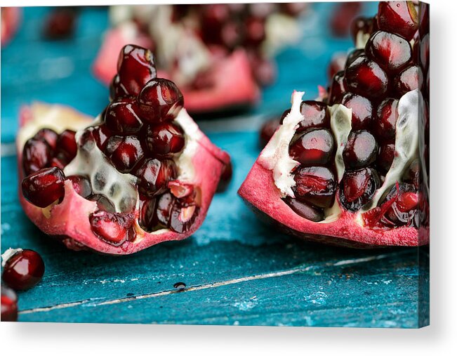 Pomegranate Acrylic Print featuring the photograph Pomegranate #2 by Nailia Schwarz