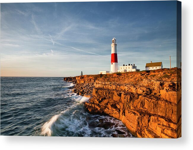 Dorset Acrylic Print featuring the photograph Portland Bill Lighthouse On The Isle Of #2 by Julian Elliott Photography