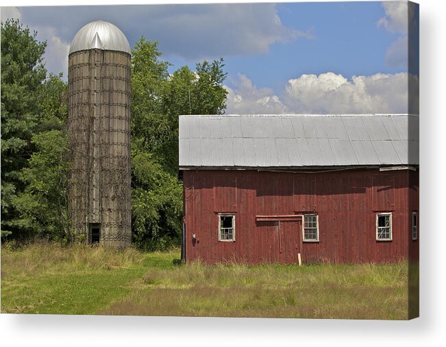 Barn Acrylic Print featuring the photograph Red Weathered Farm Barn of New Jersey by David Letts