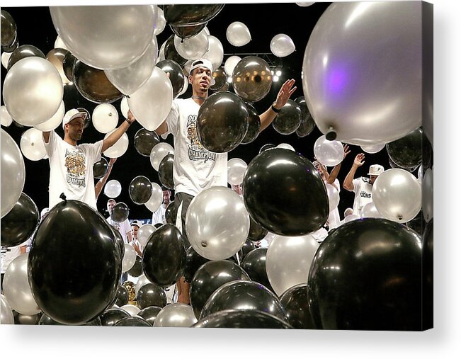 Nba Pro Basketball Acrylic Print featuring the photograph San Antonio Spurs Victory Parade And by Gary Miller