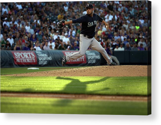 People Acrylic Print featuring the photograph Seattle Mariners V Colorado Rockies by Doug Pensinger