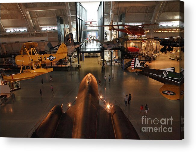  Aeronautical Acrylic Print featuring the photograph SR71 Blackbird at the Udvar Hazy Air and Space Museum #2 by William Kuta