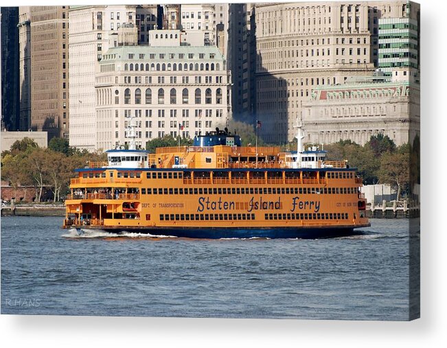 Harbor Acrylic Print featuring the photograph Staten Island Ferry #2 by Rob Hans