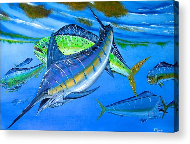  Blue Paintings Acrylic Print featuring the painting Under Cover #2 by Kevin Brown