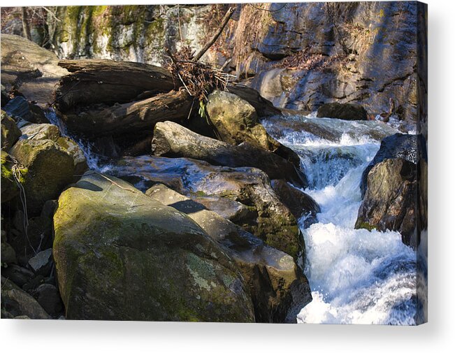 Waterfall Acrylic Print featuring the photograph unnamed NC waterfall #2 by Flees Photos