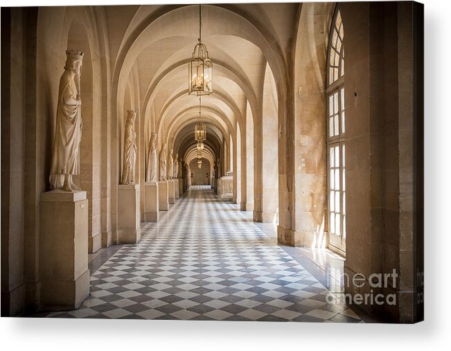 Europa Acrylic Print featuring the photograph Versailles Hallway #1 by Inge Johnsson