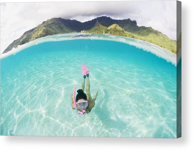 Amaze Acrylic Print featuring the photograph Woman free diving #2 by M Swiet Productions