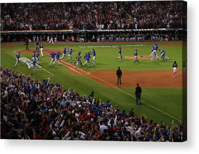 American League Baseball Acrylic Print featuring the photograph World Series - Chicago Cubs V Cleveland #2 by Ezra Shaw