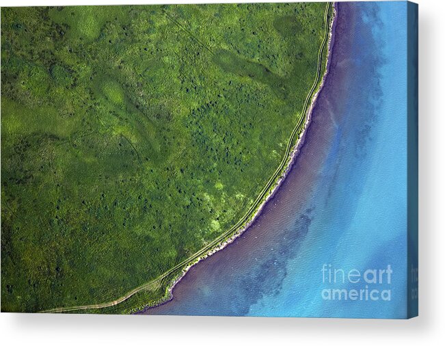 Water Acrylic Print featuring the pastel Iceland Aerial Photo #29 by Gunnar Orn Arnason