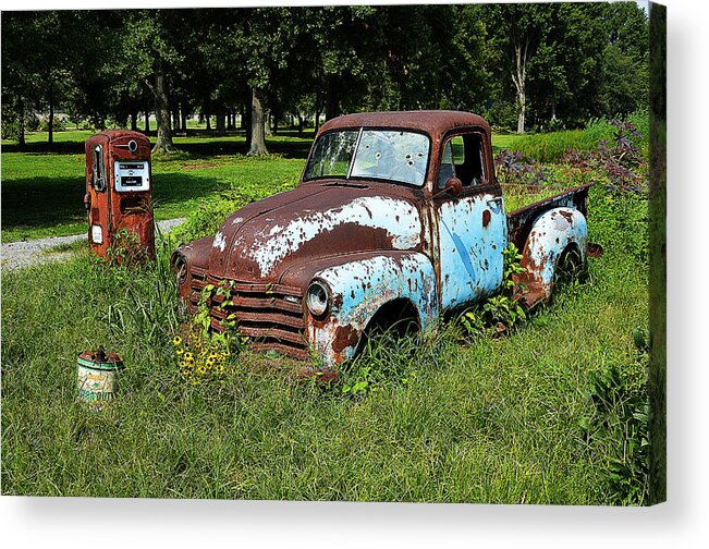 Chevy Acrylic Print featuring the photograph '48 Chevy #3 by Paul Mashburn