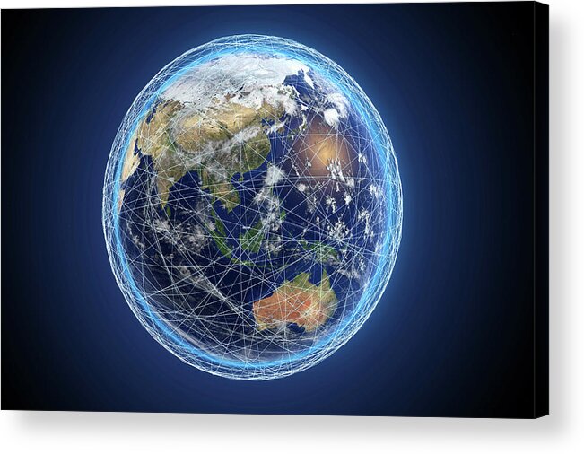 Earth Acrylic Print featuring the photograph Global Connections #3 by Roger Harris/science Photo Library