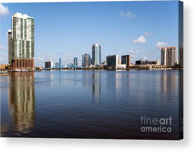 Florida Acrylic Print featuring the photograph Jacksonville Skyline #3 by Bill Cobb