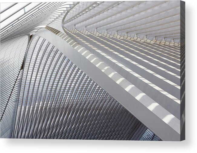 Tranquility Acrylic Print featuring the photograph Liege-guillemins Railway Station #3 by Allan Baxter